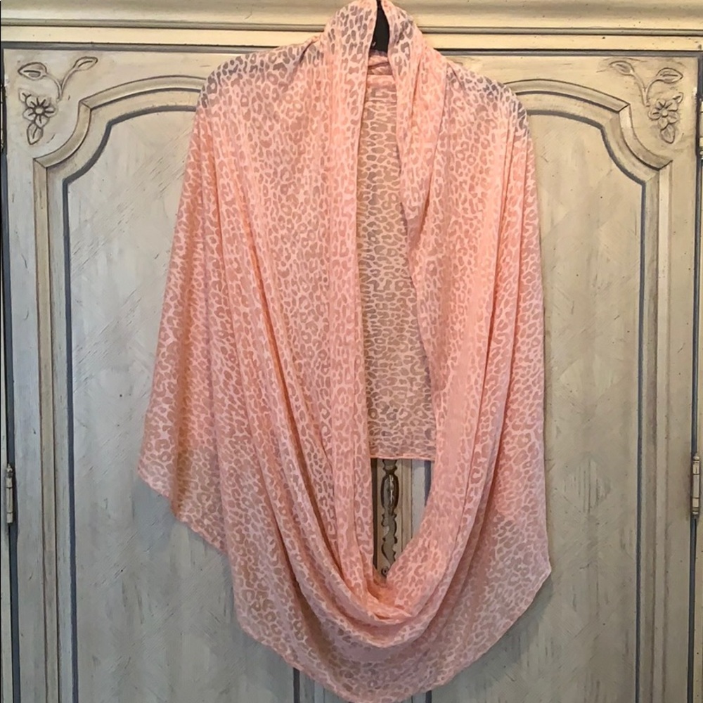 Charlotte Russe coral sheer cheetah infinity scarf